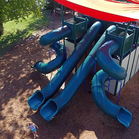 Blue slides at the Children's Playground at African Lion Safari