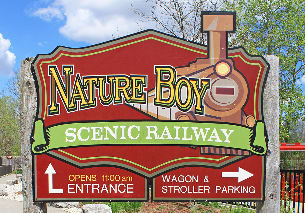 Sign for nature boy scenic railway